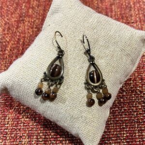Elegant Brown Beaded Earrings